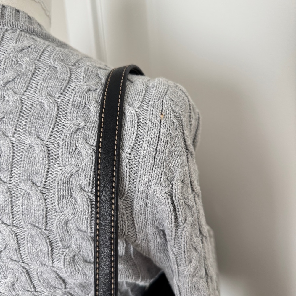 vintage grey cable knit crew sweater - Picture 7 of 8